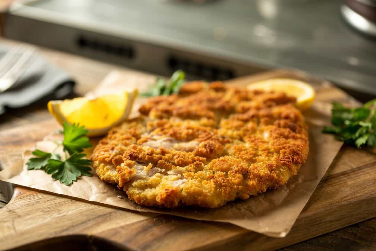 Schnitzel-Vorbereitung mit perfekt plattiertem Fleisch